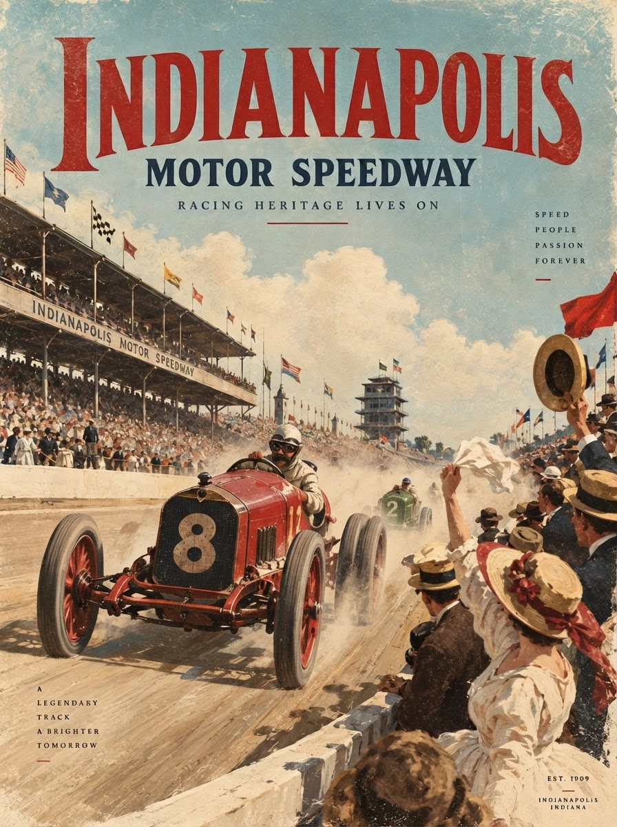 Vintage 70s Japanese racing poster with distressed effects