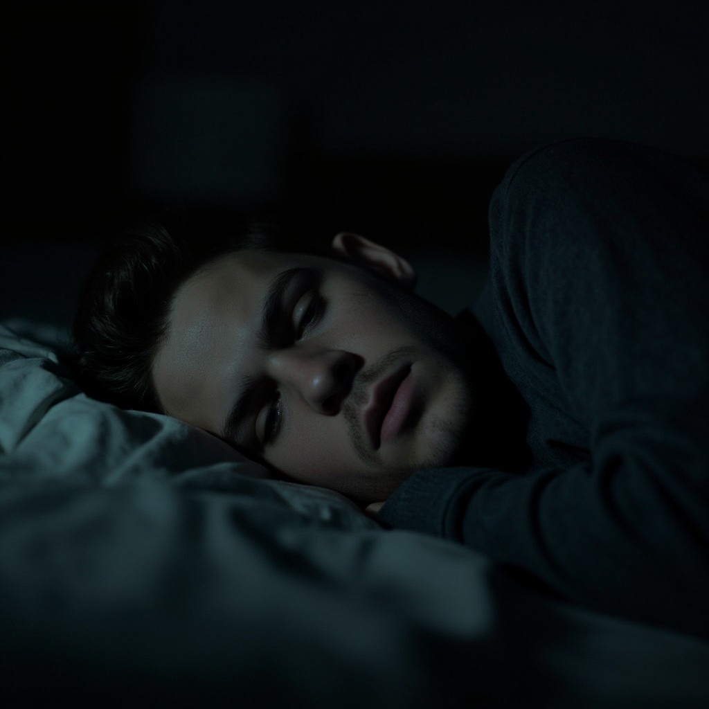 A 19-Year-Old Boy Depressed in a Dark Room