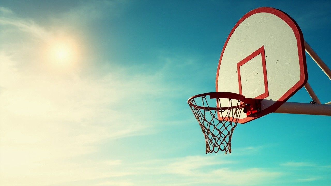 A Basketball Hoop Against Beautiful Sky Wallpaper