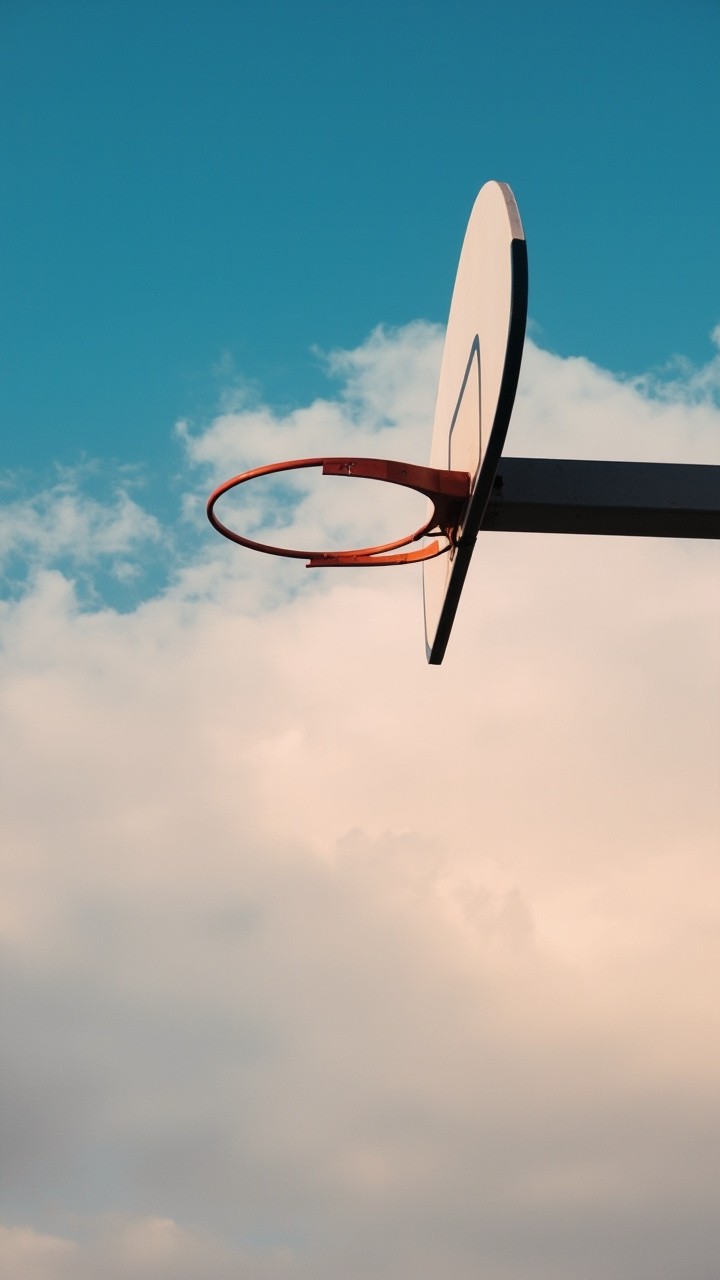 A Basketball Hoop Against the Beautiful Sky