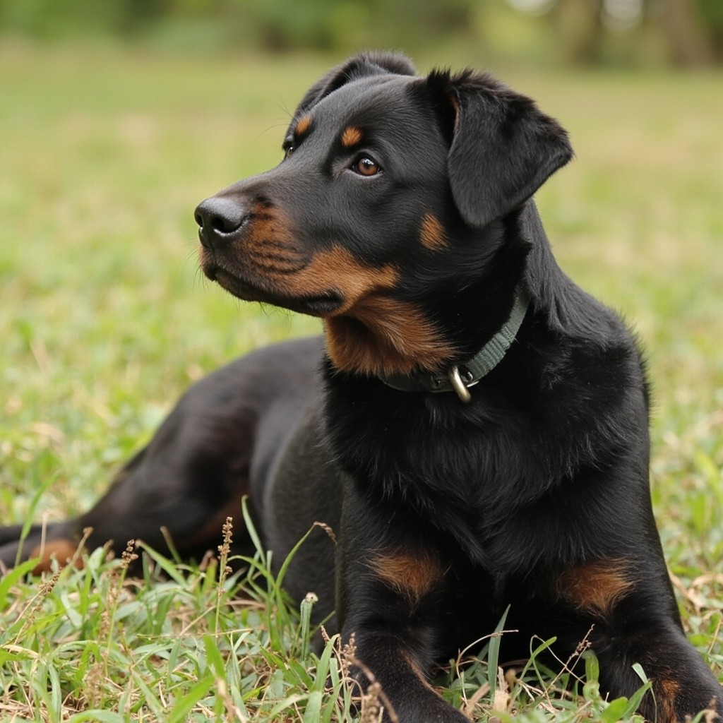A Beauceron Dog Portrait