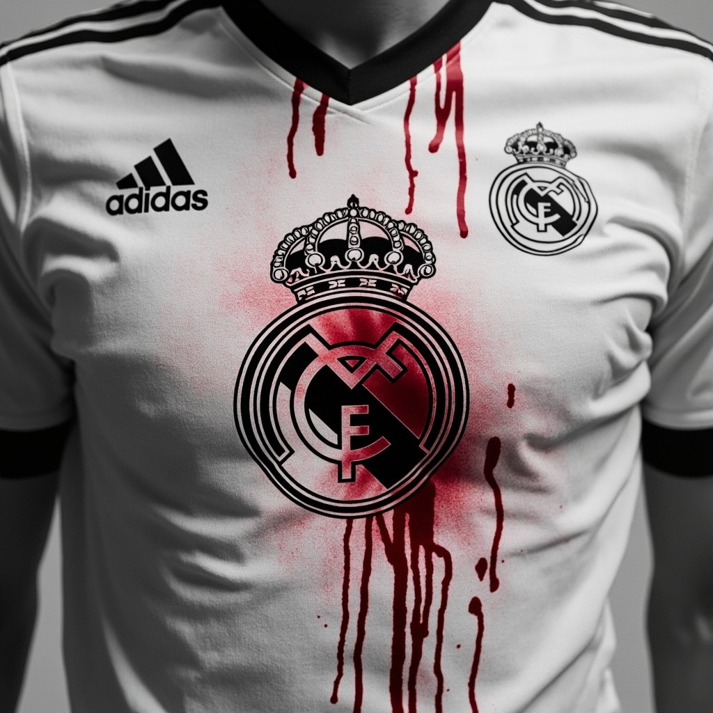A Bloody Real Madrid Logo on a Shirt