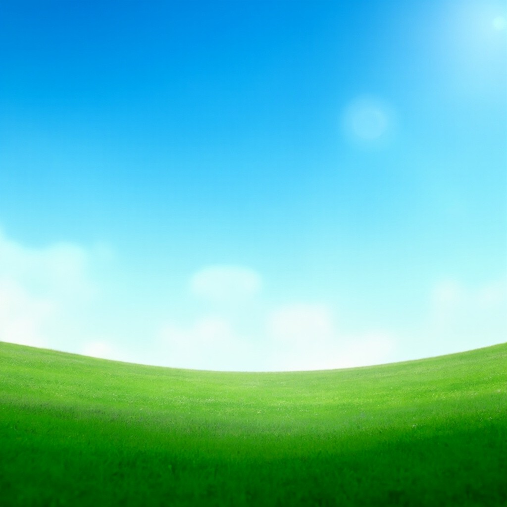 A Blue Sky Over Green Meadow Landscape