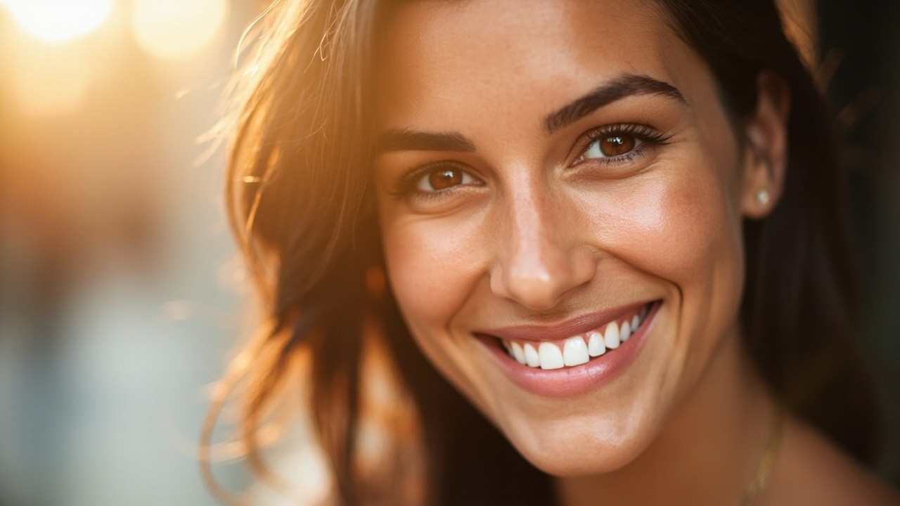 A Bright Smile of a Young Woman Outdoors