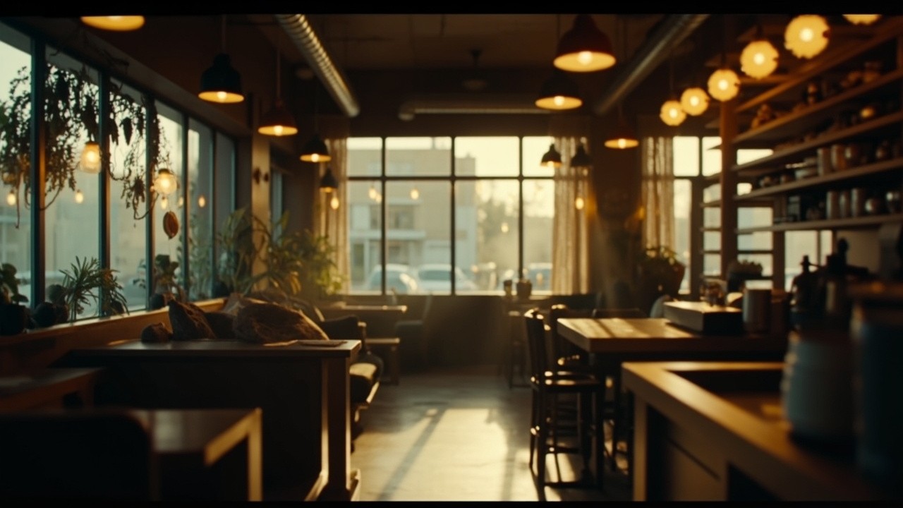 A Brightly-lit 2005 Retro Coffee Shop