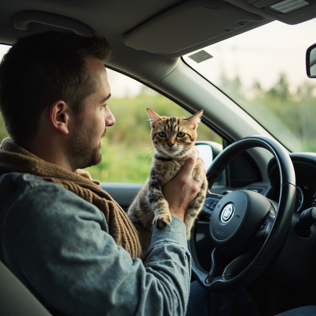 A Cat Driving a Car