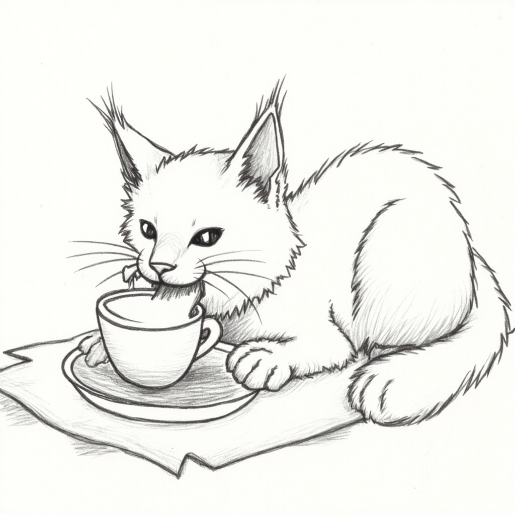 A Cat Enjoying Its Meal