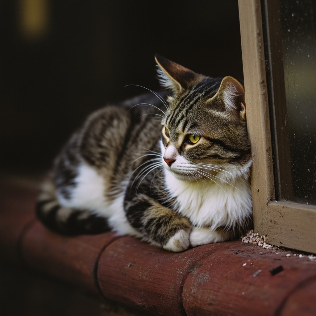 A Cat Looking Bored