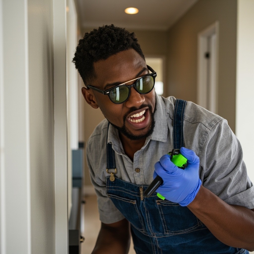 A Cheerful Black American Professional House Cleaner