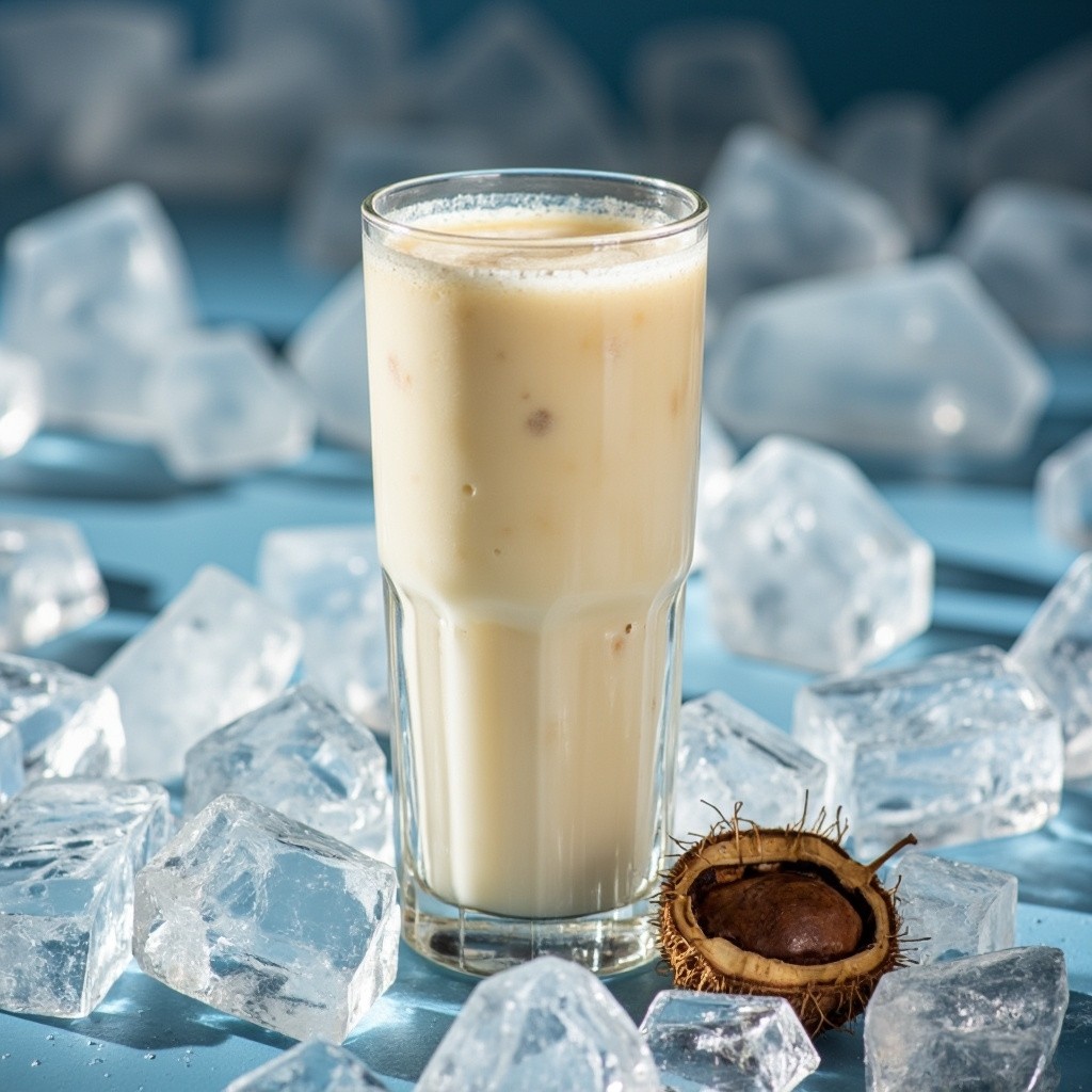 A Chilled Glass of Tigernut Milk with Ice
