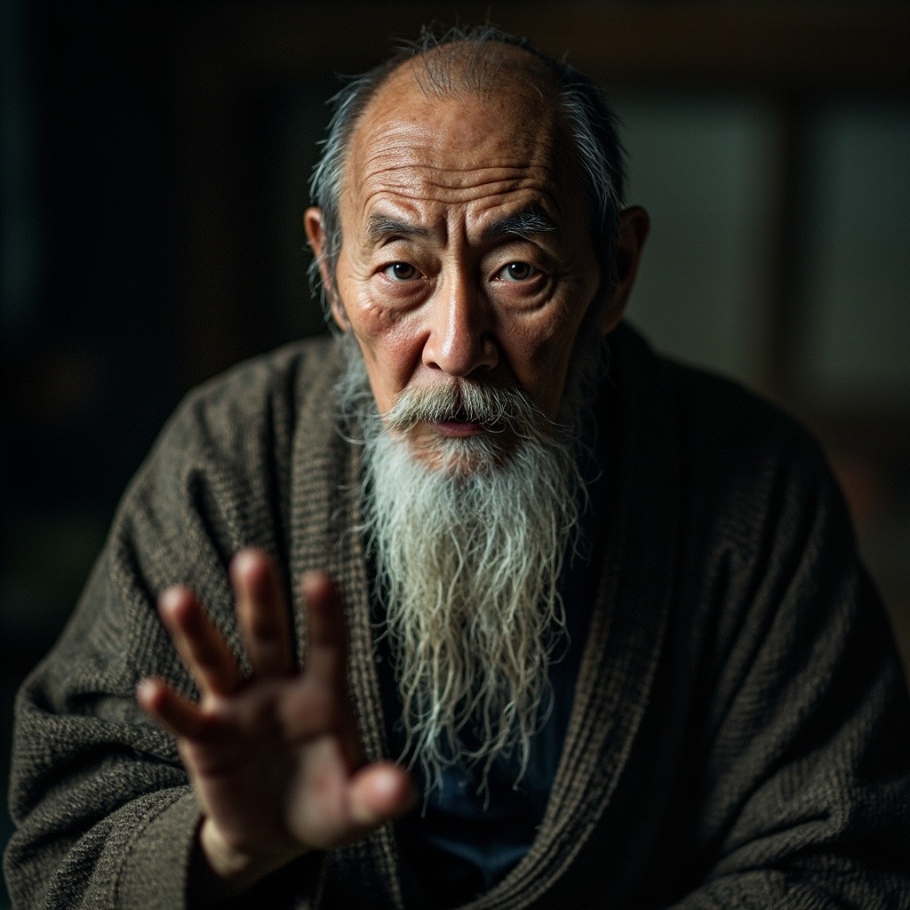 A Chinese Monk Speaking Directly into the Camera