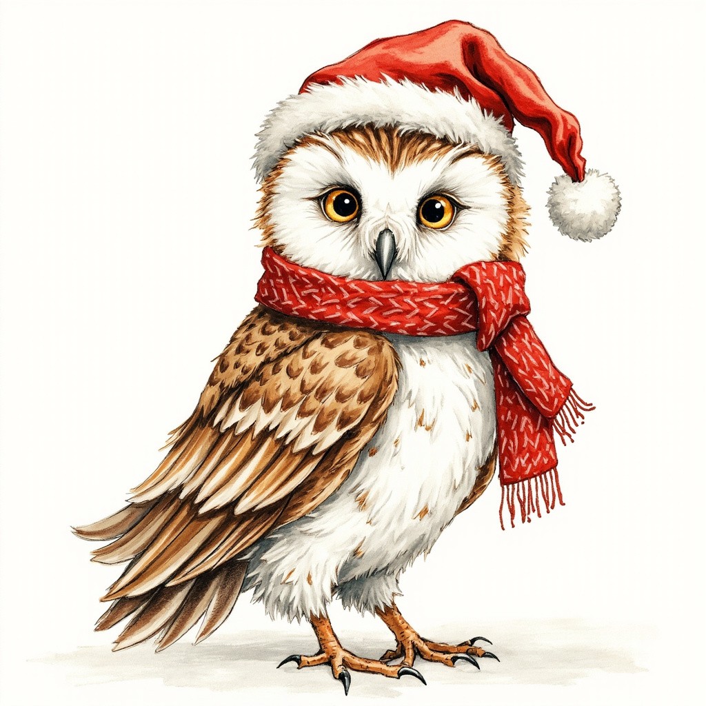 A Christmas Dressed Owl