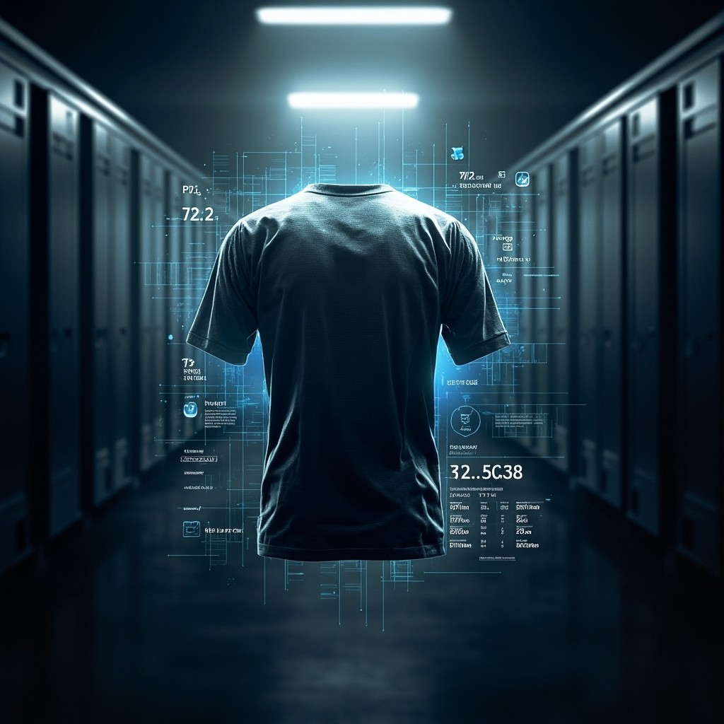 A Cinematic Football Jersey Display in Locker Room