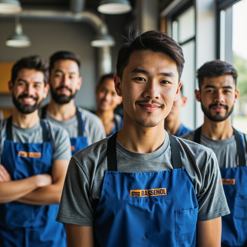 A Cleaning Team in Work Uniforms