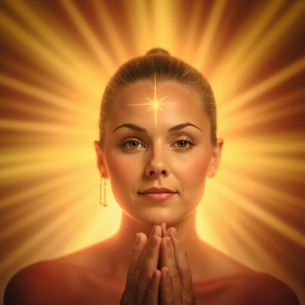 A Close-up, Calm Spiritual Background with Light Rays