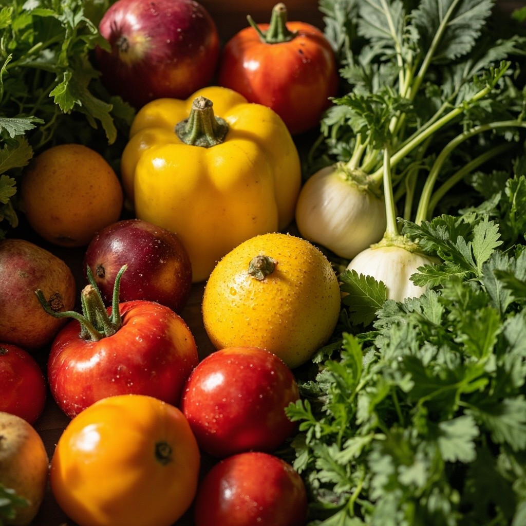 A Collection of Fresh Fruits and Vegetables