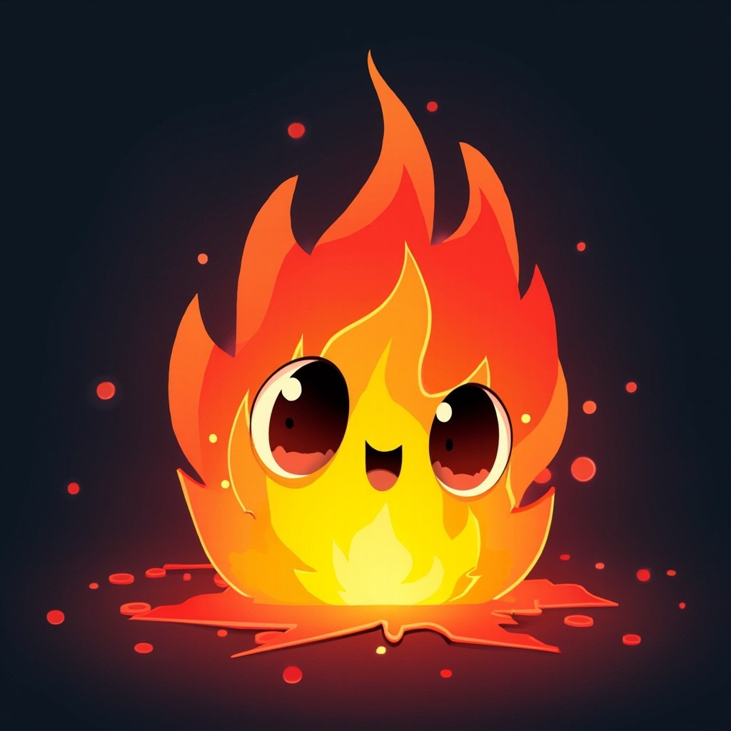 A Colorful Cartoon Flame