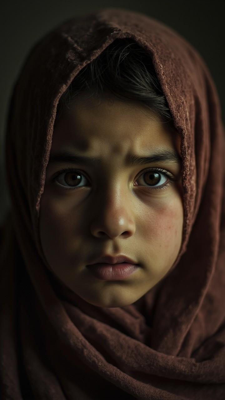 A Confused Girl Wearing a Beautiful Hijab
