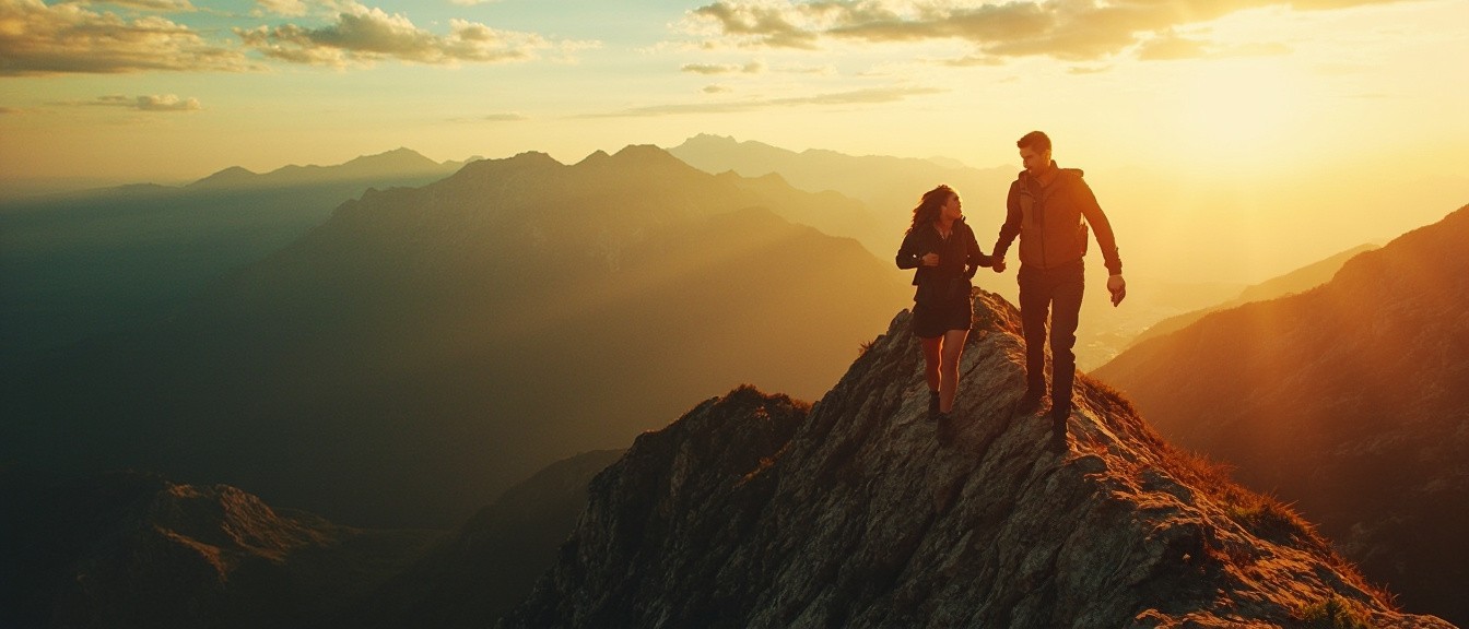 A Courageous Couple's Mountain Climbing Adventure