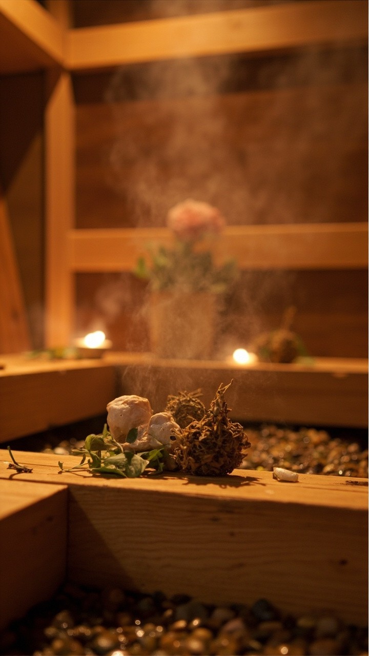 A Cozy Herbal Sauna with Warm Atmosphere