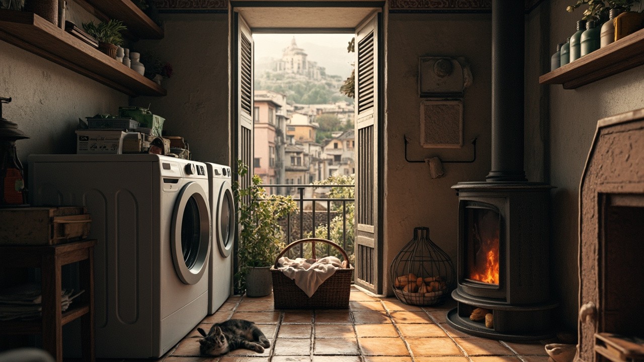 A Cozy Laundry Room in Vintage Italian Village