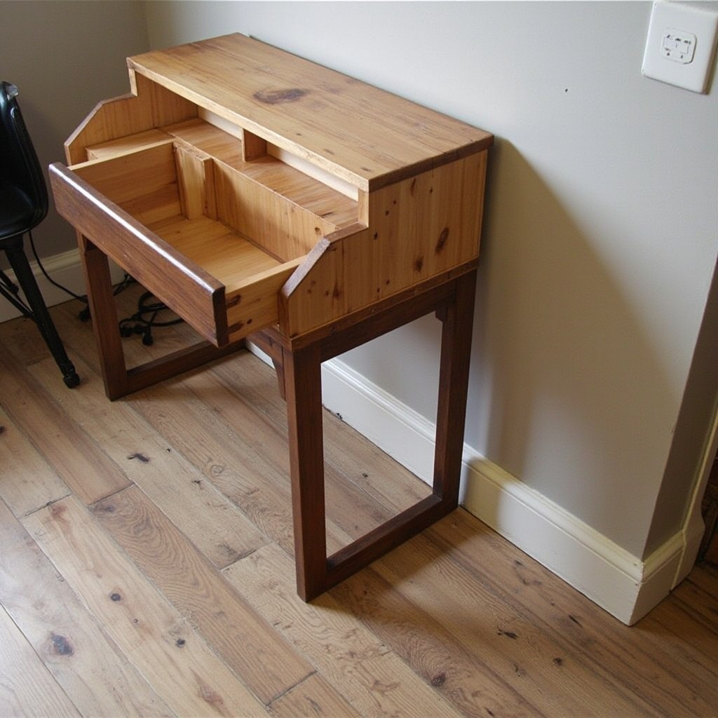 A Creamy Old Wooden Desk