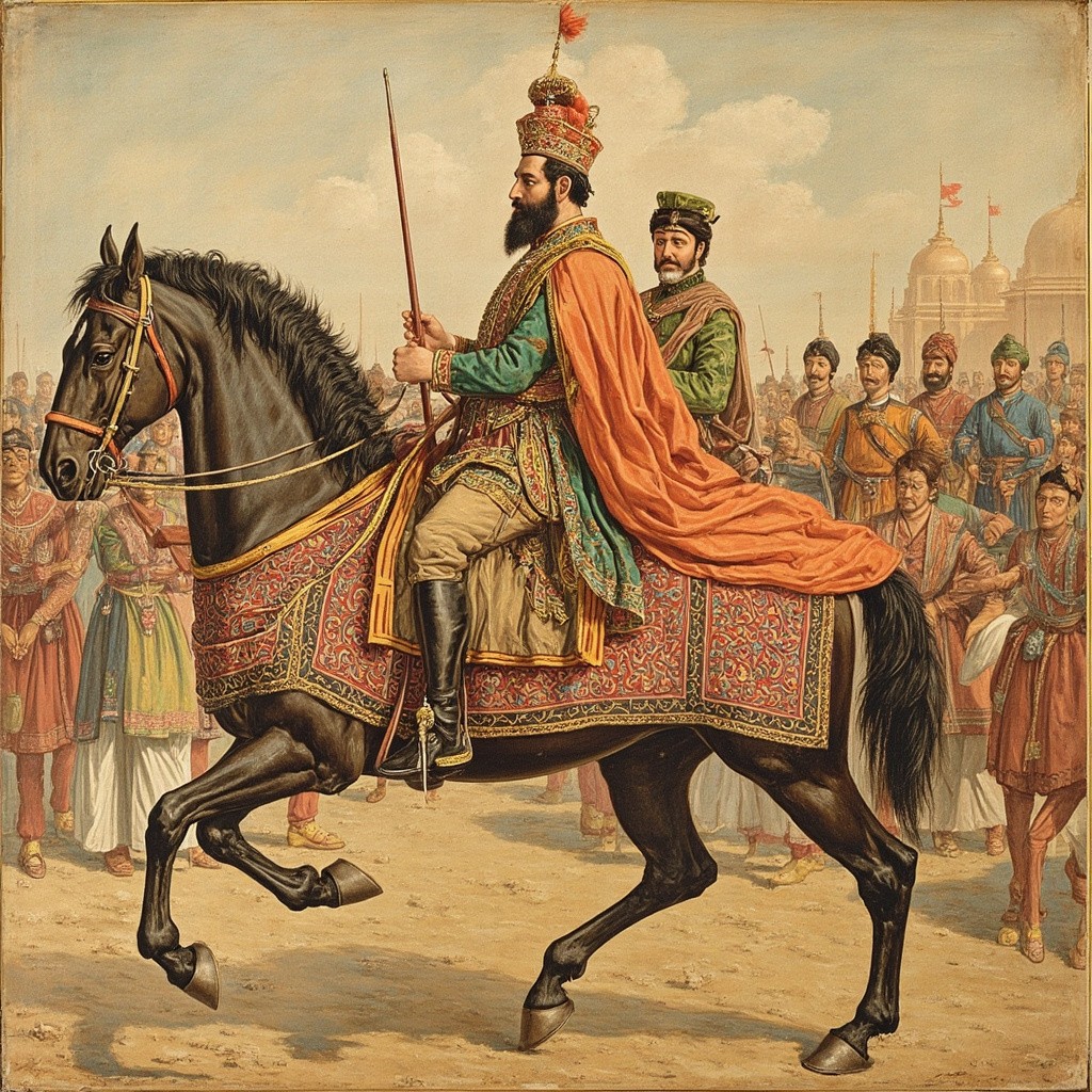 A Creative Image of Nader Shah and Indian King