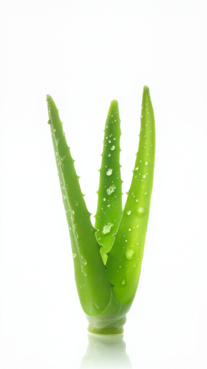 A Cut Aloe Vera with Water Drops