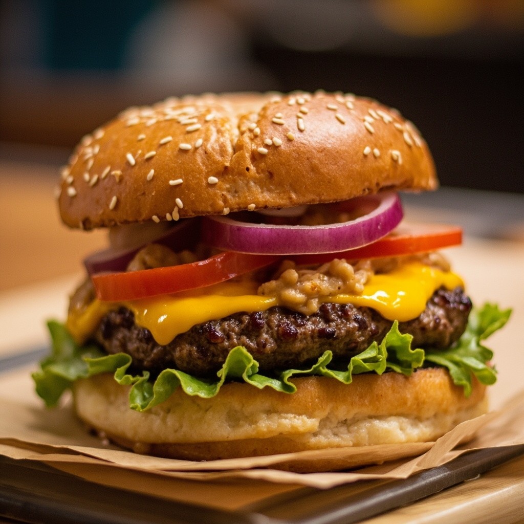A Cute Cat-Themed Burger