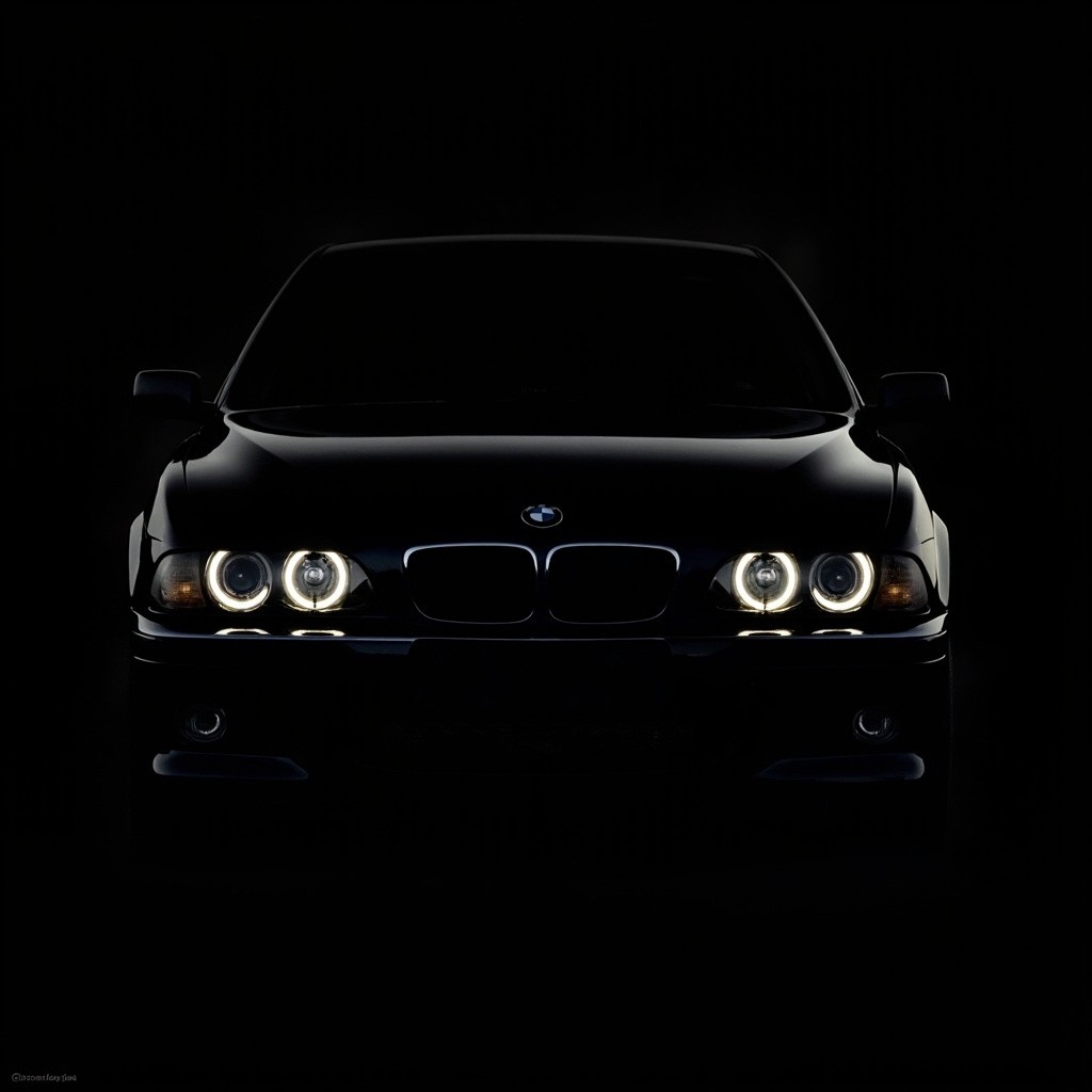 A Dark BMW e39 with Menacing Headlights