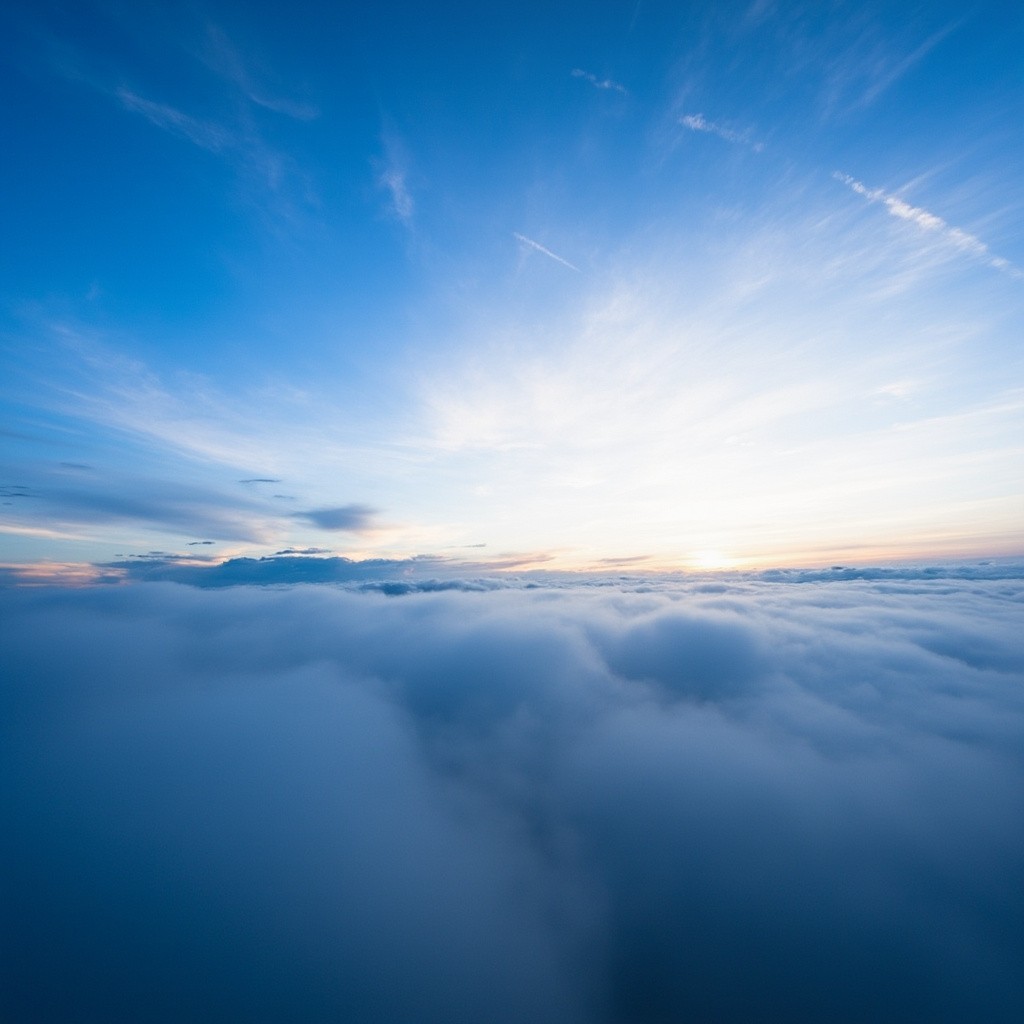 A Dawn Above Sea of White Clouds