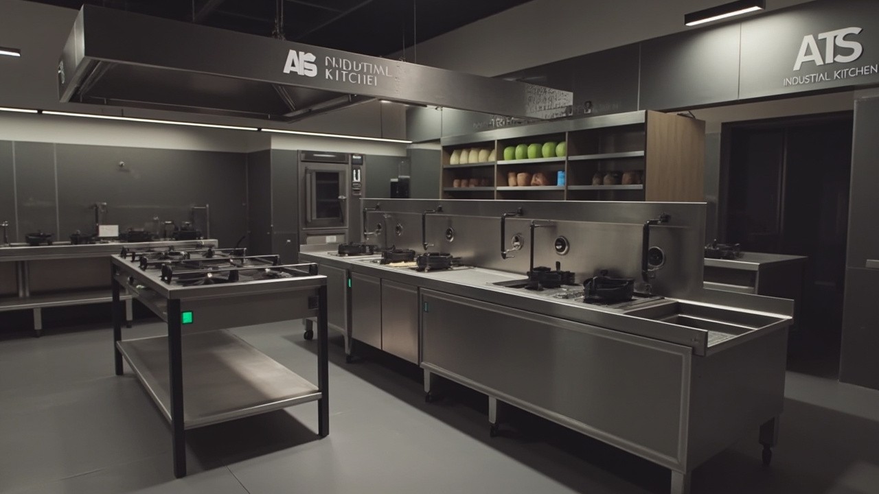 A Designed Kitchen for Hotel with Industrial Equipment