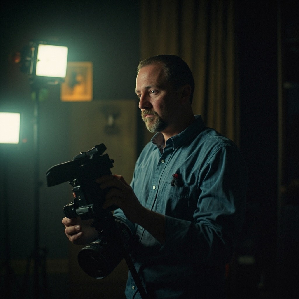 A Different Negative Camera, Reels, and Lights Frame