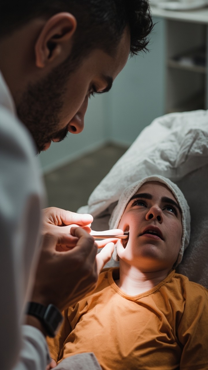 A Doctor Treating a Girl's Skin