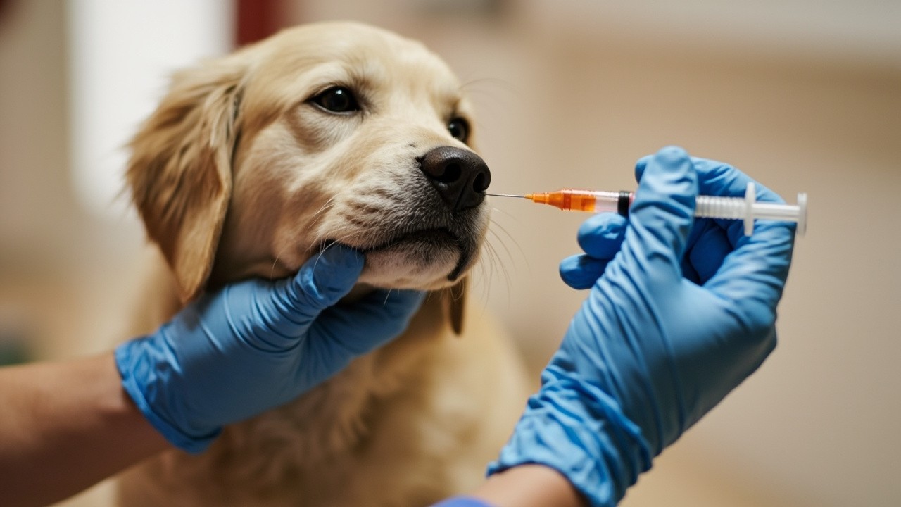 A Dog Getting an Injection