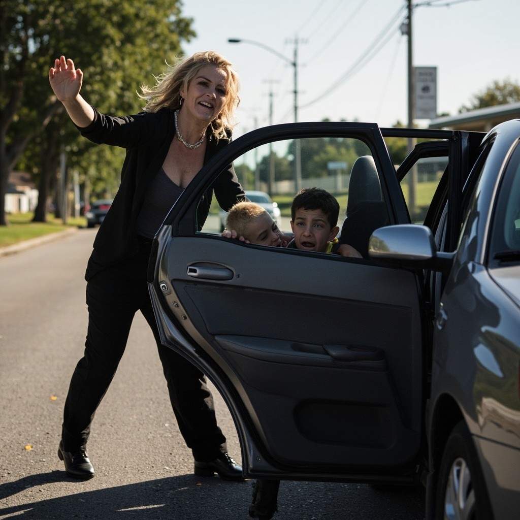 A Drunk Woman Resists Arrest, Young Boys Cry