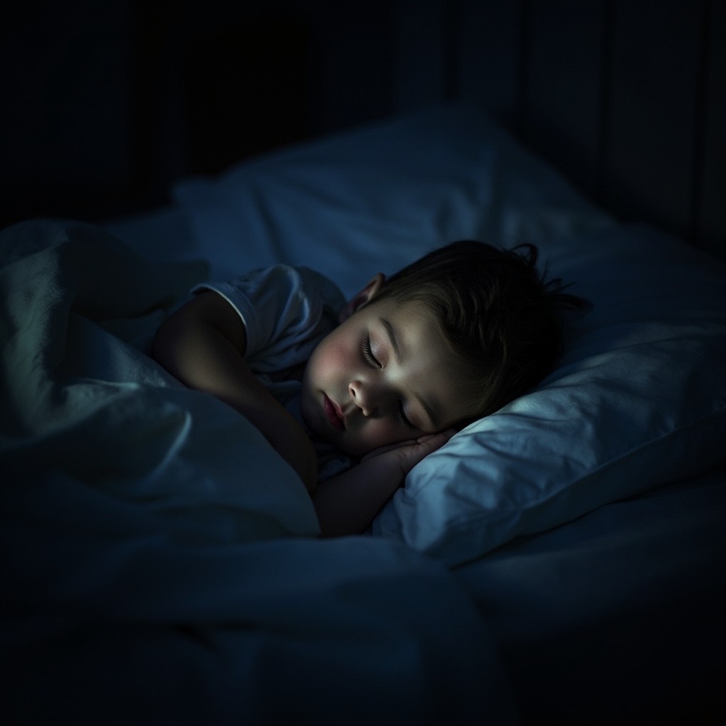 A European Child Soundly Asleep at Night