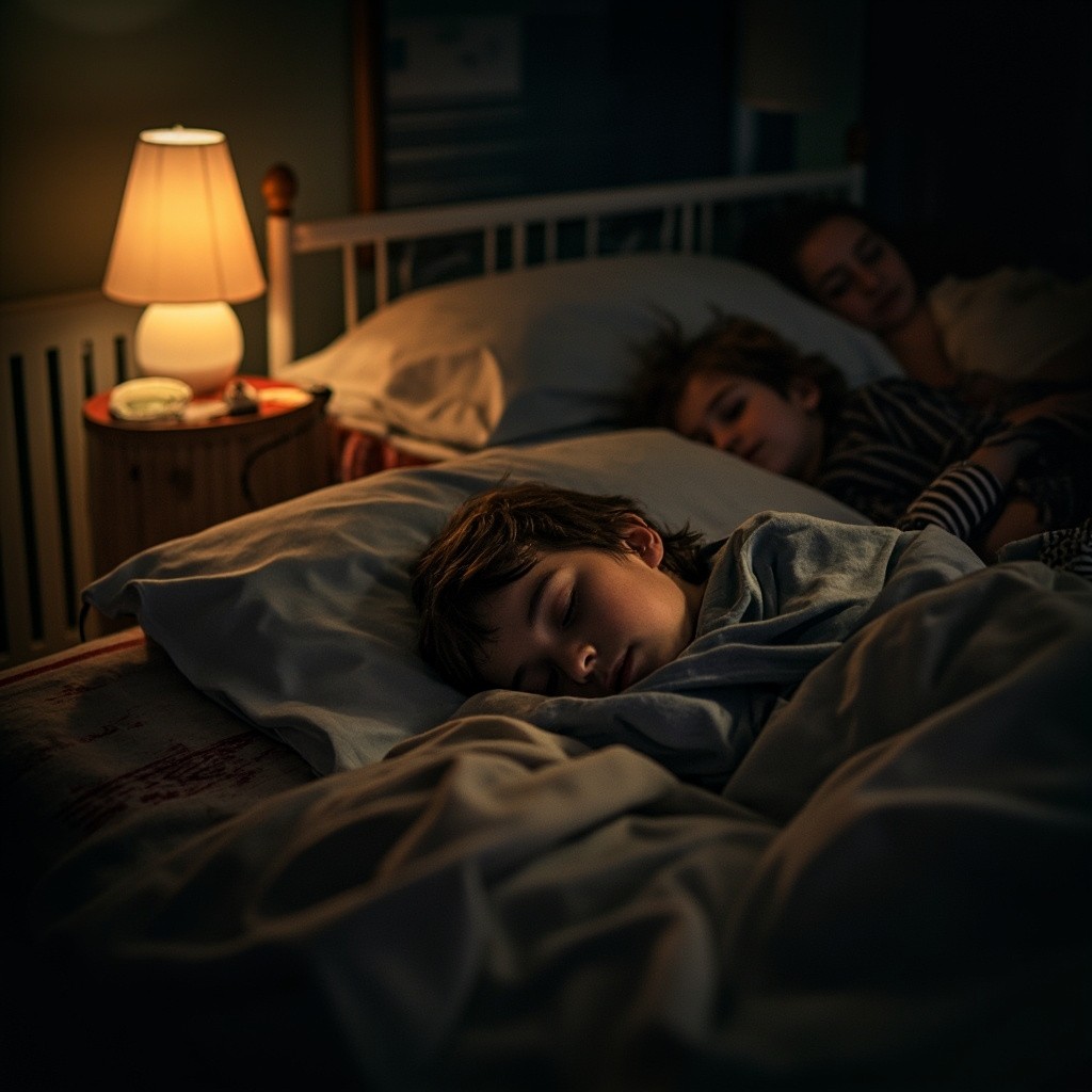 A European Child Soundly Asleep at Night