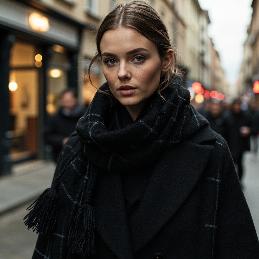 A European Model in Winter Fashion Shoot