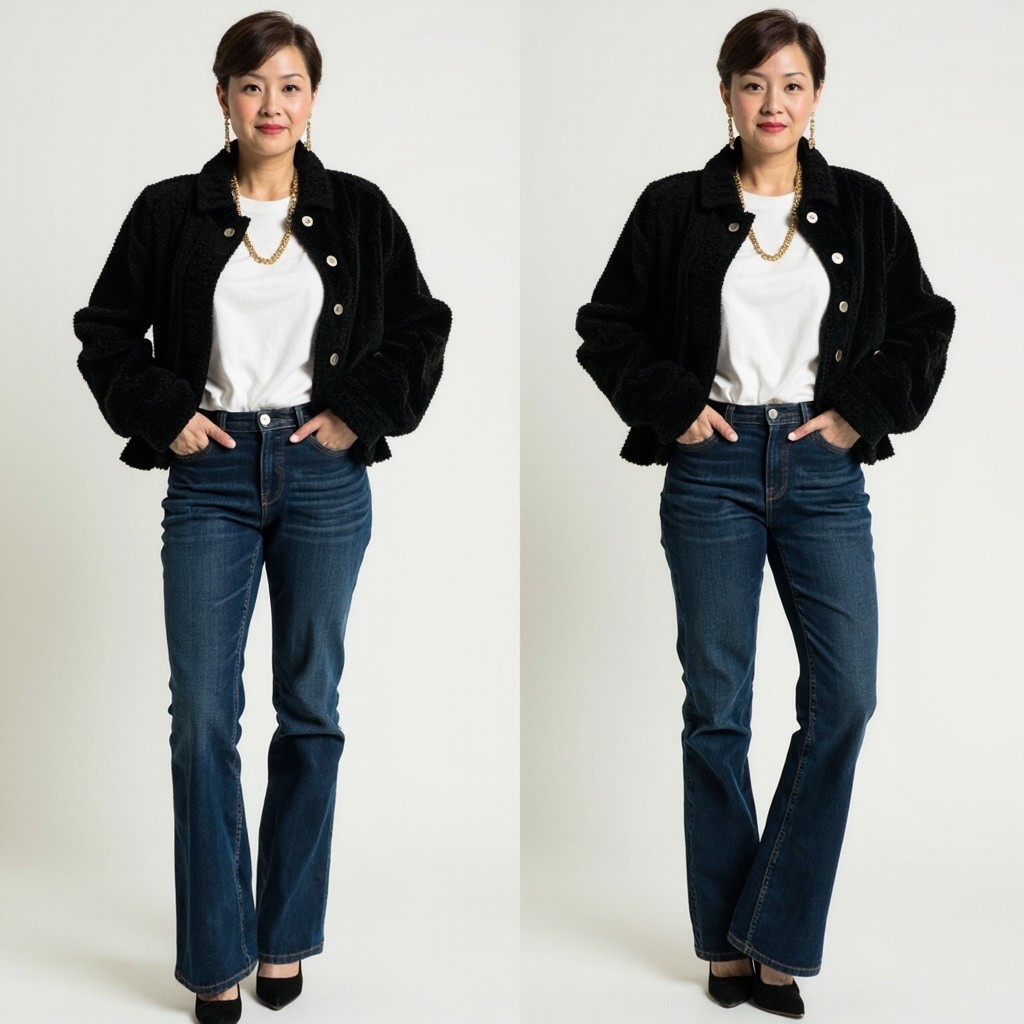 A Fashionable Woman in Different Jacket Lengths