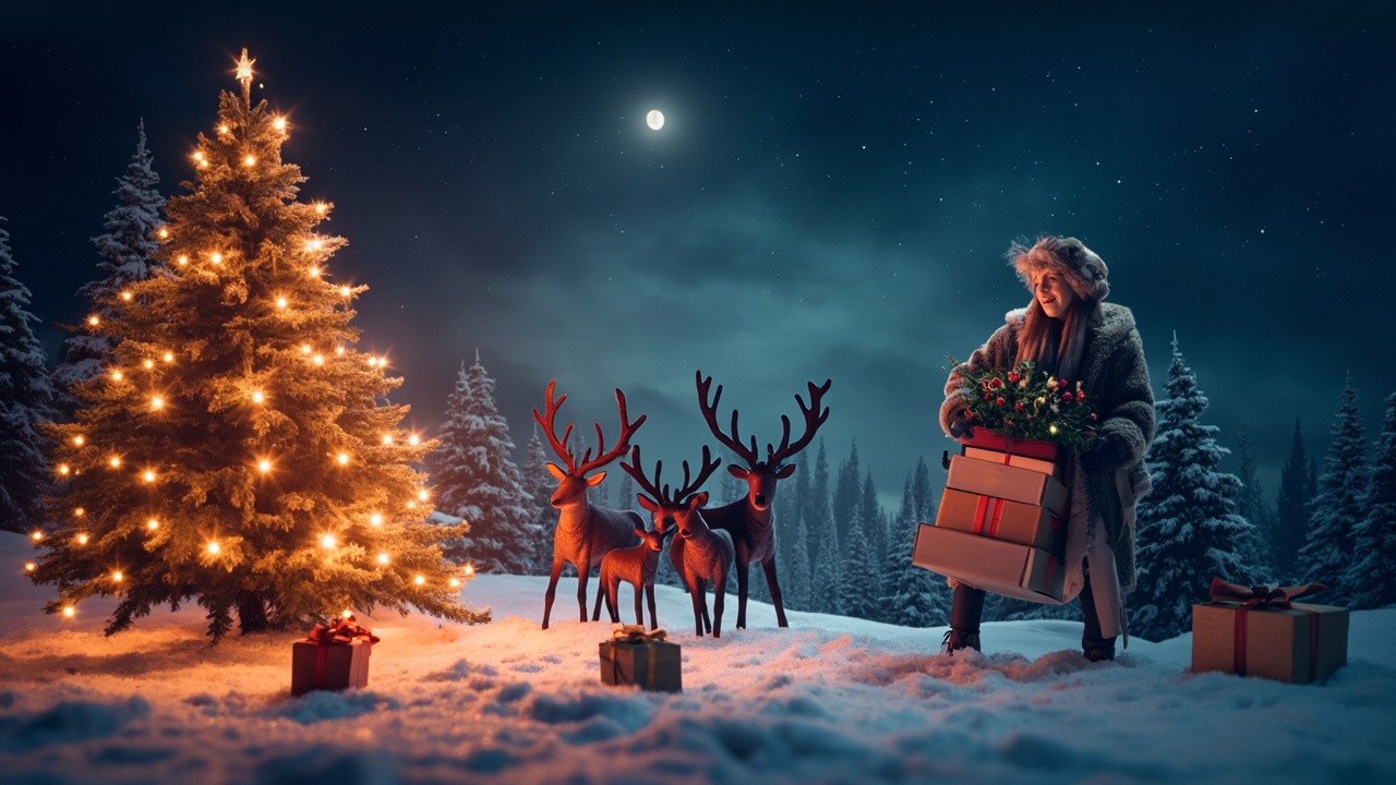 A Festive Christmas Themed Wallpaper