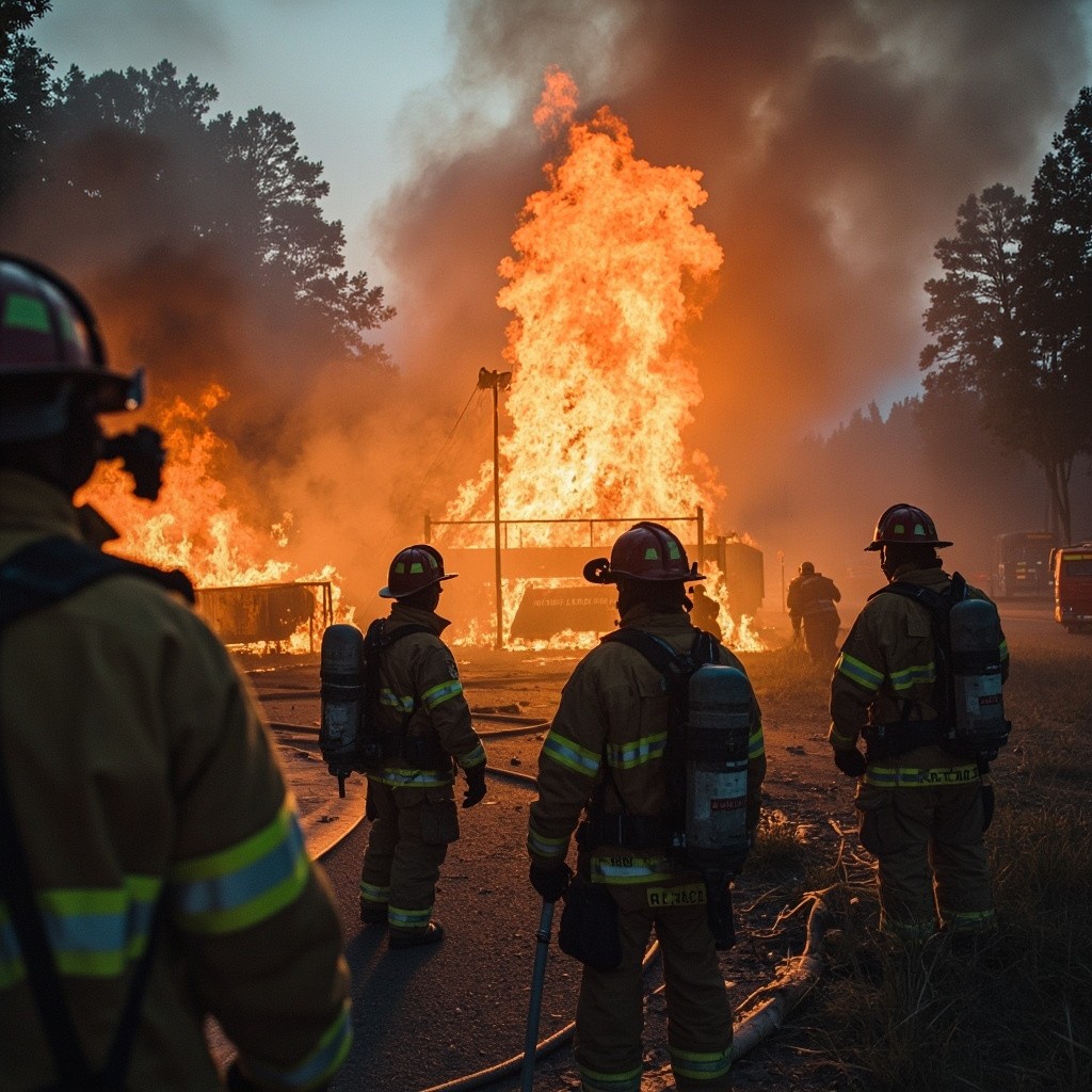 A Firefighter Rescue Scene