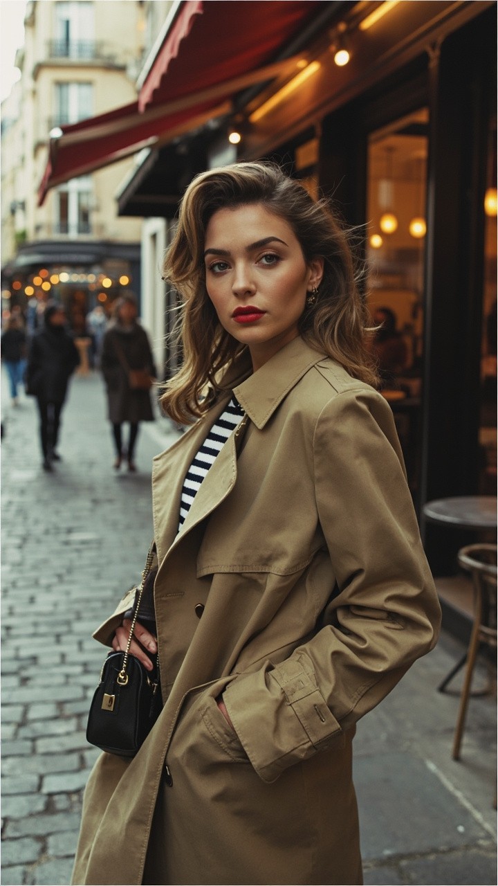 A French Girl Strolling on Paris Streets