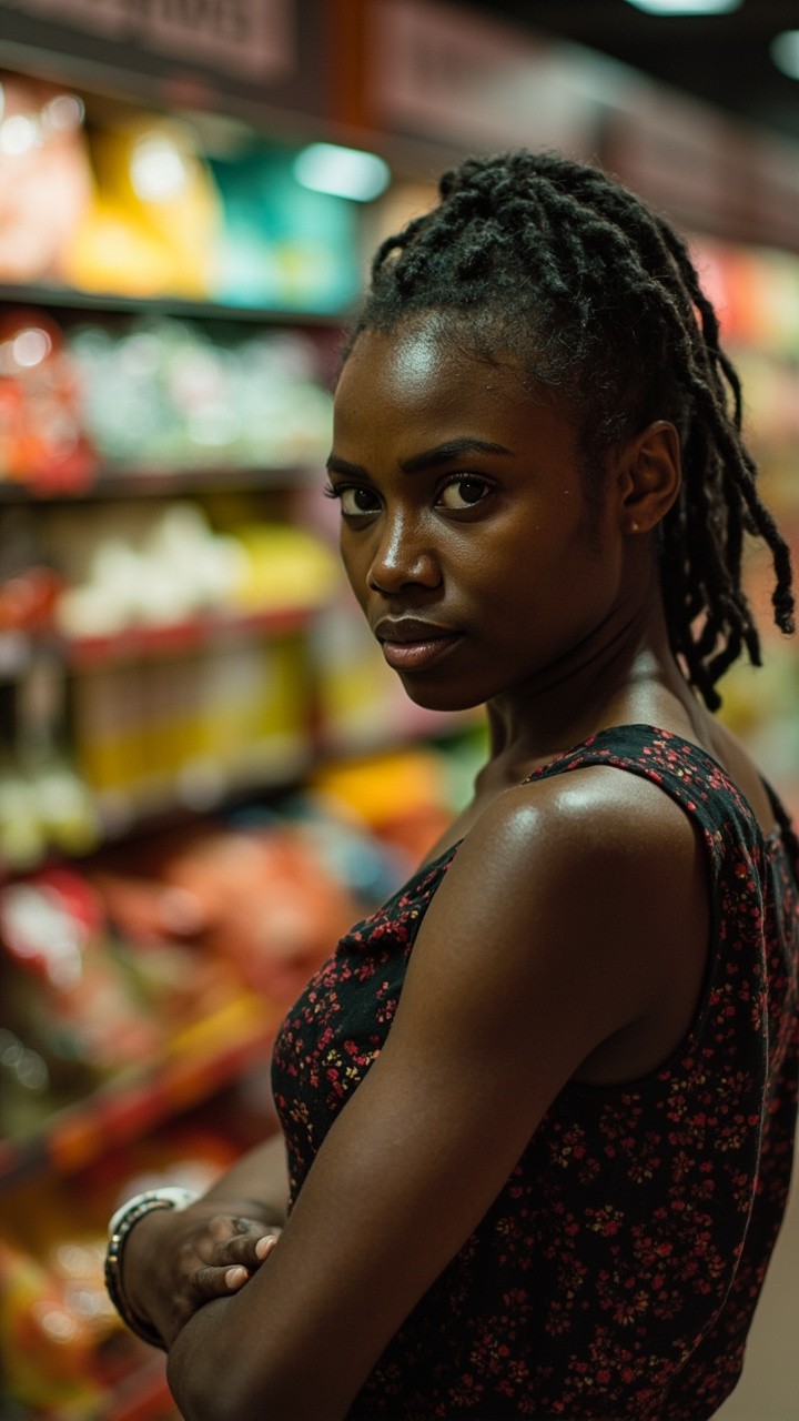 A Frustrated African Woman in UK Supermarket