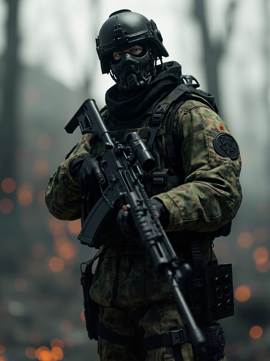 A GSG9 Officer Holding Rifle in Battlefield Game