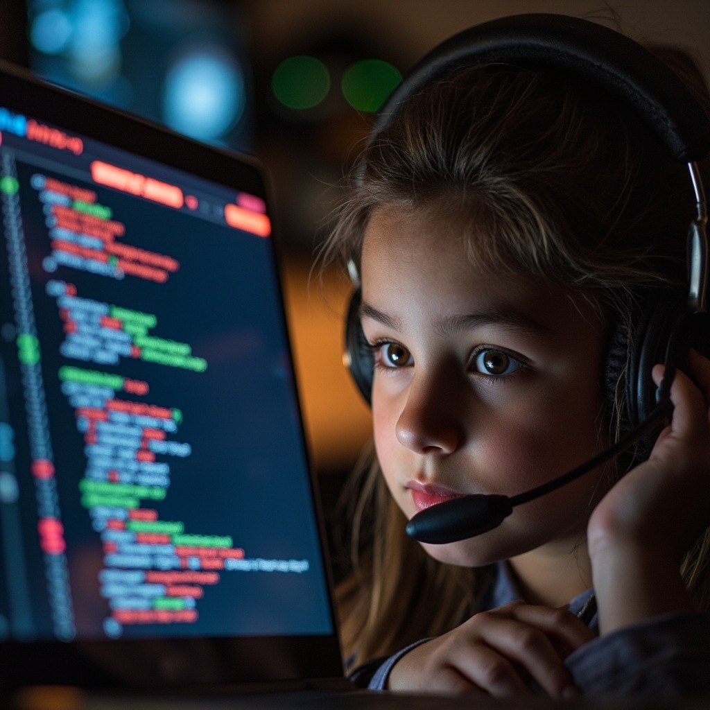 A Girl Creating a Website Using HTML