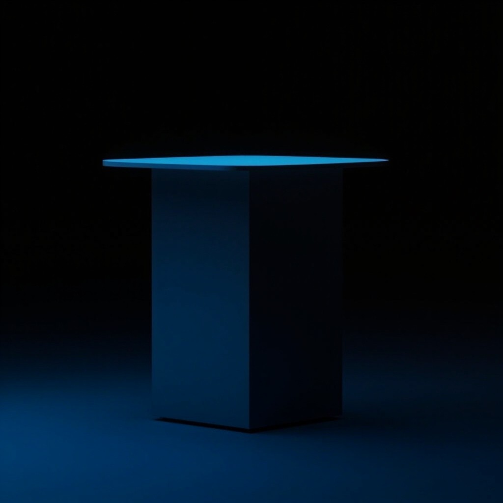 A Glowing Cylindrical Table in Technological Setting