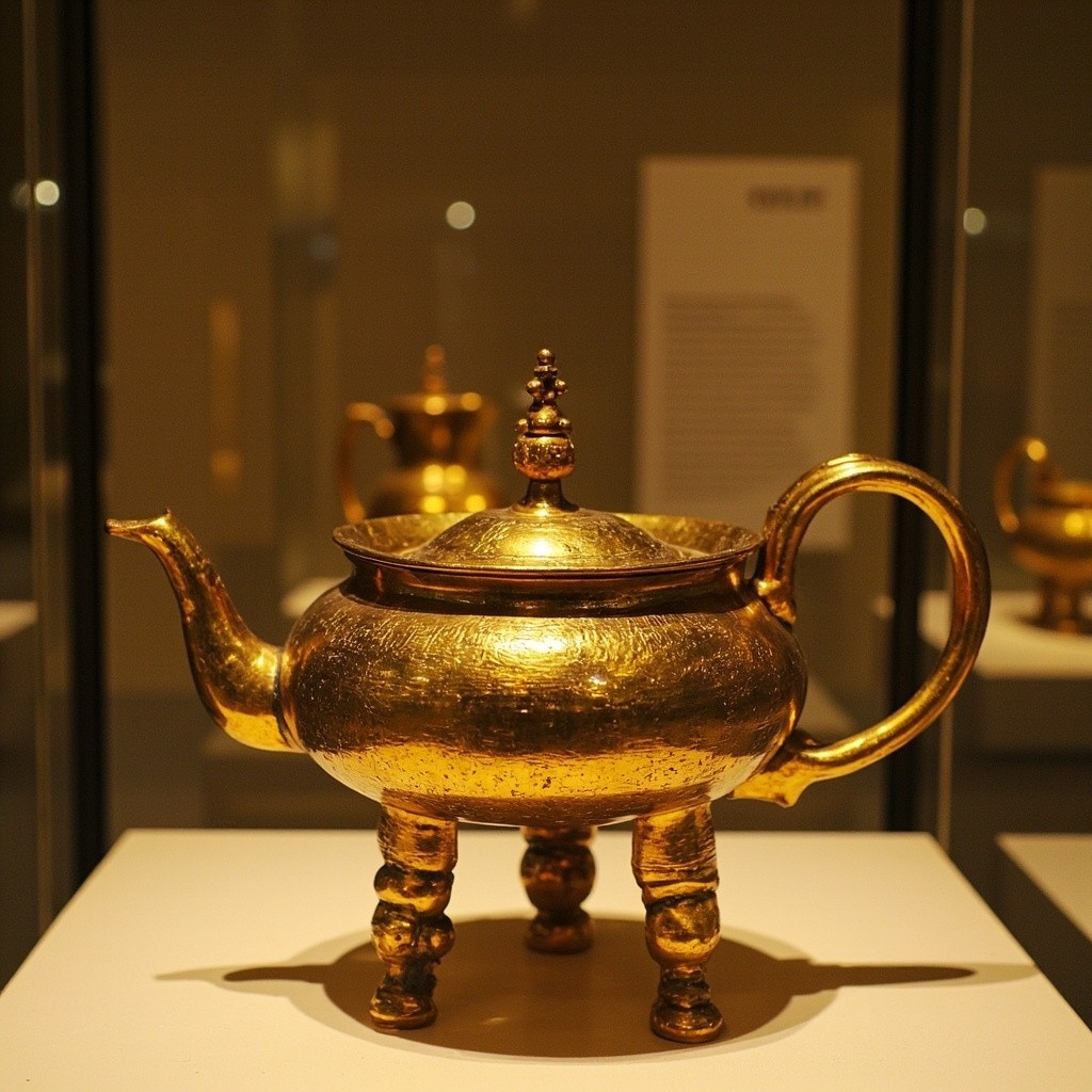 A Golden Teapot in an English Museum