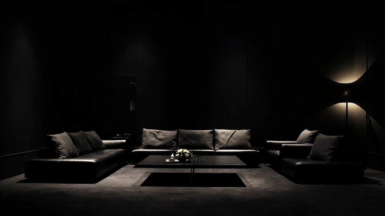 A Gorgeous Liagre-Style VIP Lounge with Black Wall
