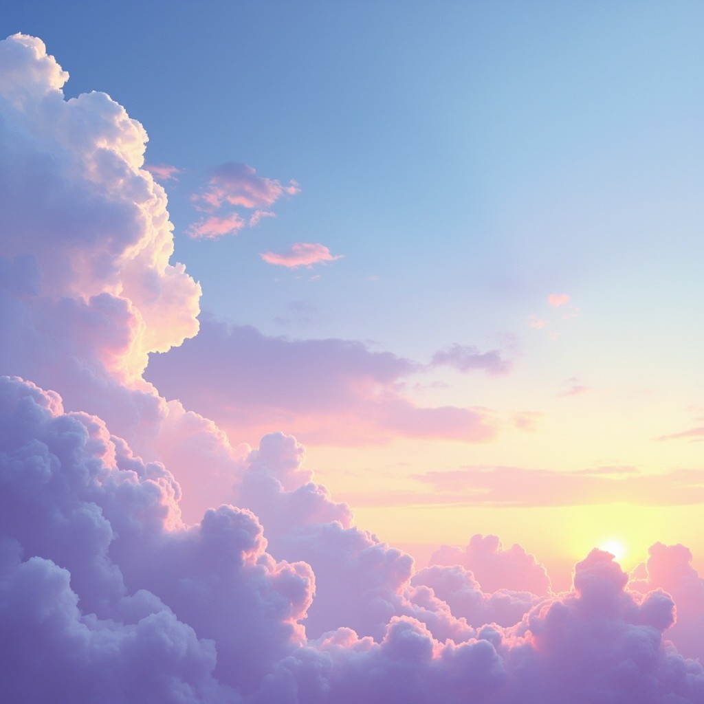 A Gradient Background with Clouds and Vibrant Colors